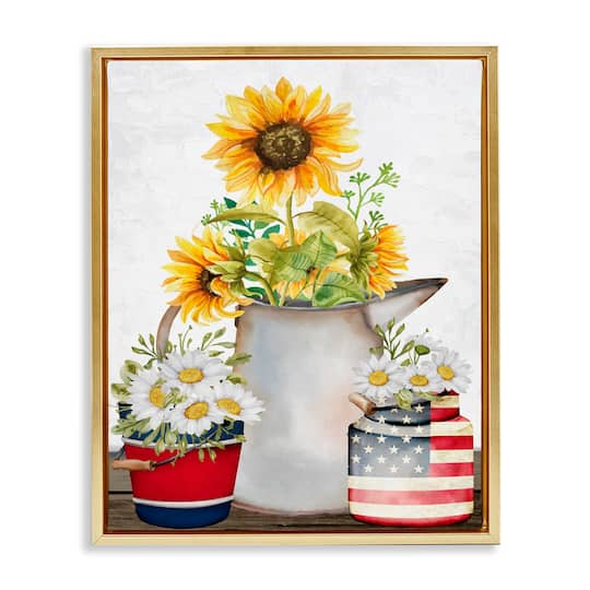 Stupell Industries Americana Flower Bouquets Floater Framed Art